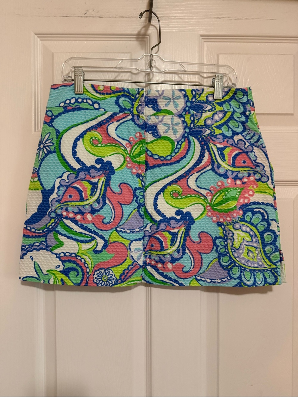Lilly Pulitzer Bright Blue Green Pink Paisley Mini Skirt - Picture 7 of 10